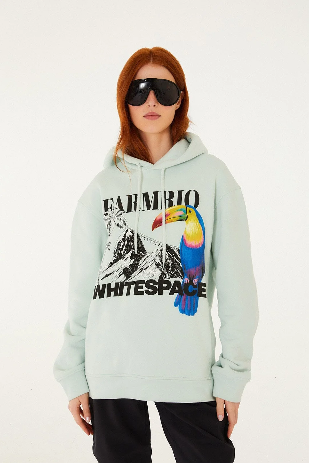 Blue Snow Macaw Hooded Sweatshirt