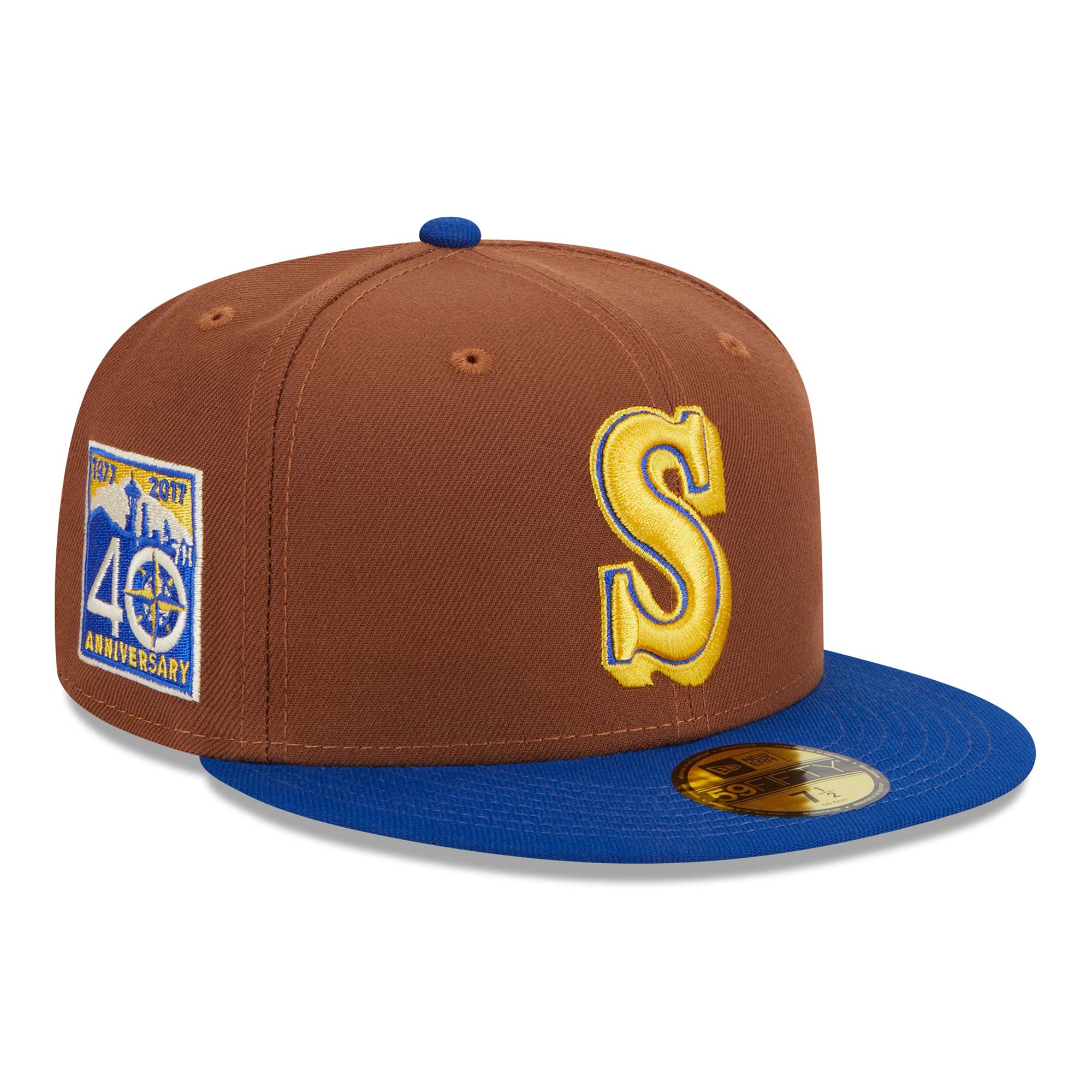 Seattle Mariners Harvest New Era 59FIFTY Fitted MLB Cap Brown