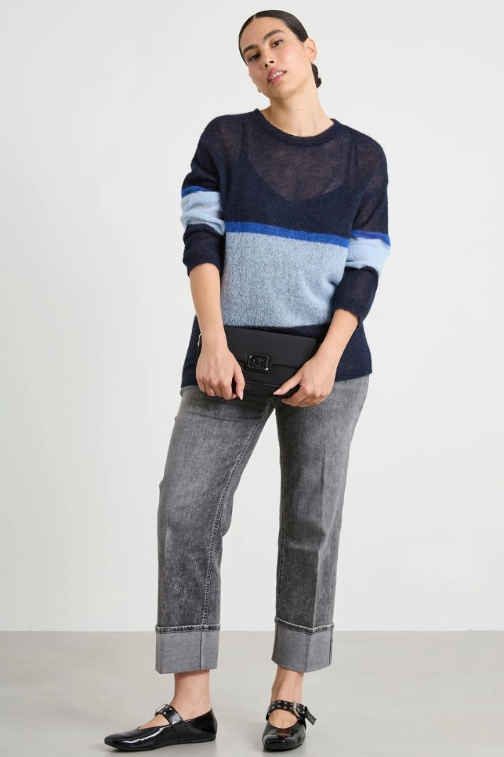 Alpaca and mohair sweater - NIGHT BLUE
