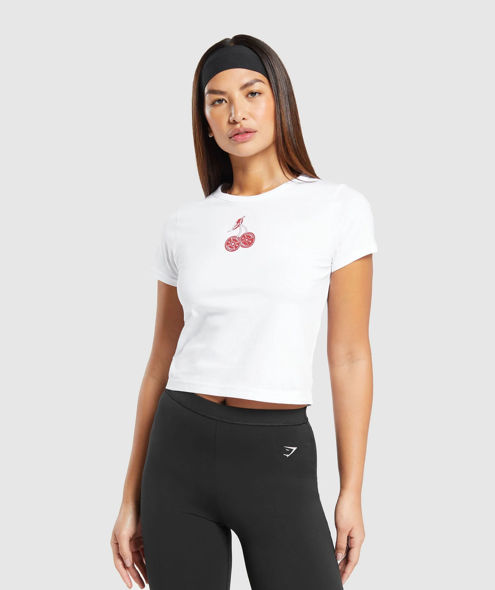 Barbell Cherries Baby T-Shirt White