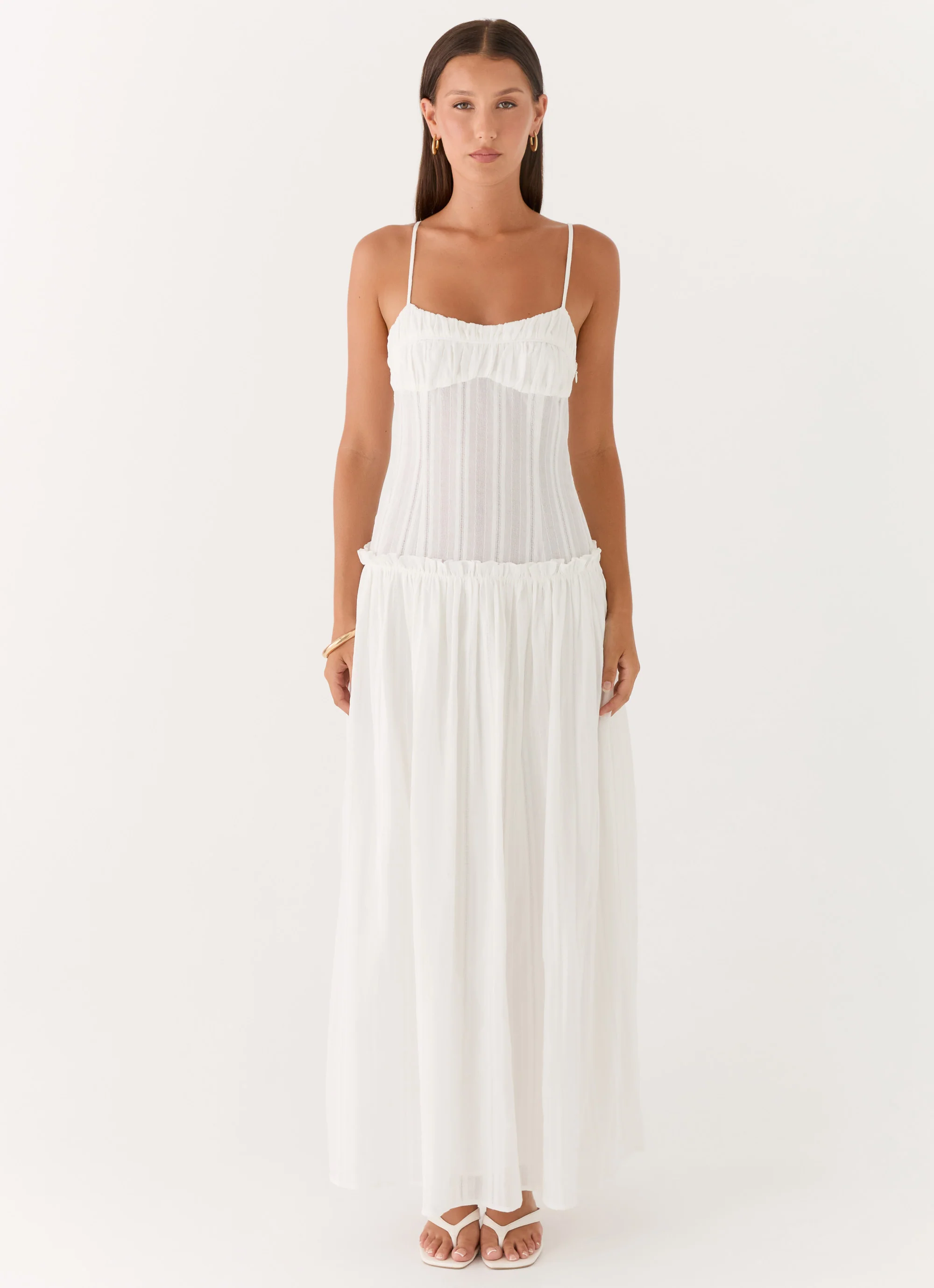 Jacinda Drop Waist Maxi Dress - Ivory