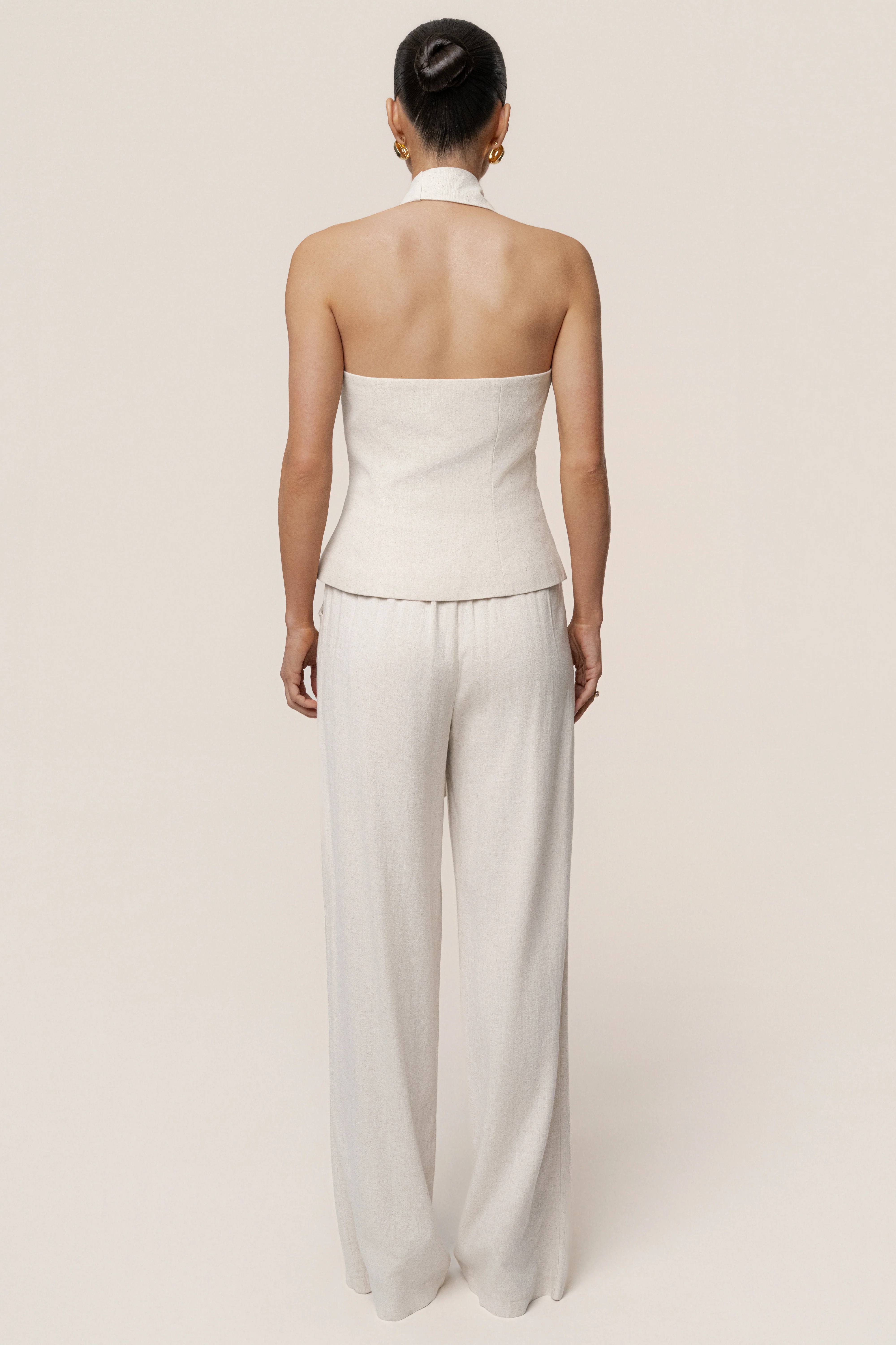 Oatmeal Asymmetric Scarf Top