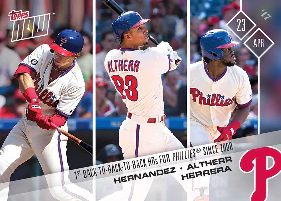 Cesar Hernandez/Aaron Altherr/Odubel Herrera - 04/23/17 TOPPS NOW® Card 76 - Print Run: 316