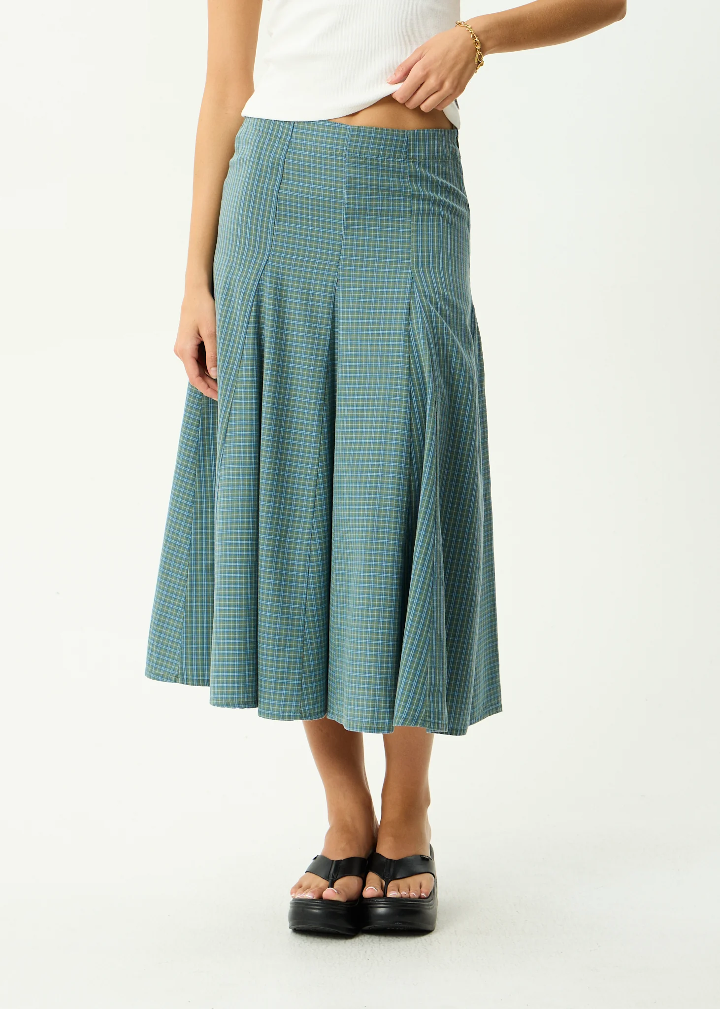 AFENDS Womens Voyager - Midi Skirt - Deep Olive Voyager