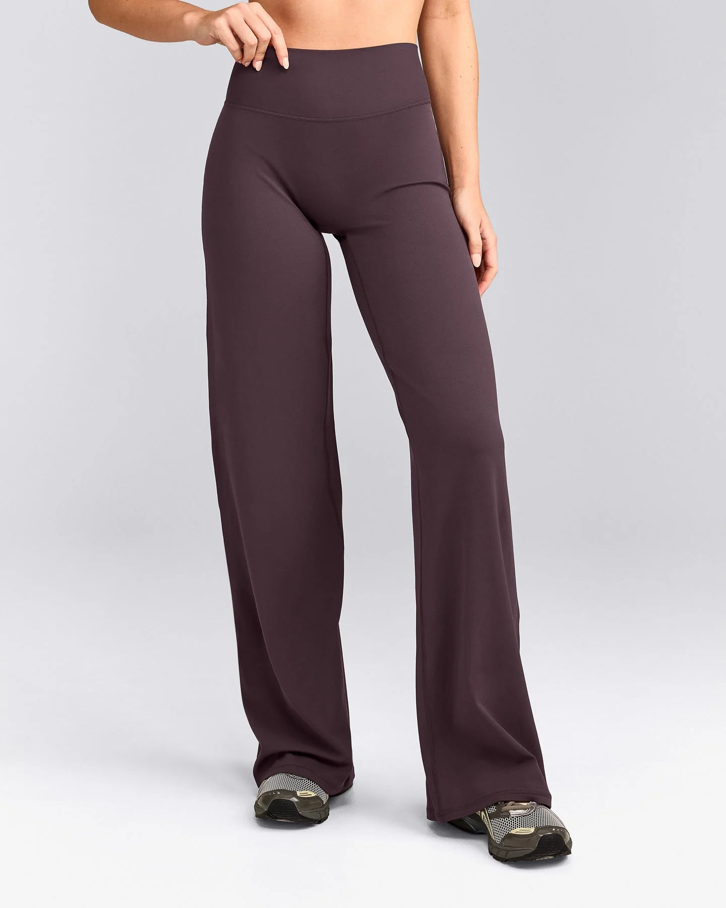 SoftMotion™ Straight Leg Bottoms with Grey Logo | Dark Umber Brown
