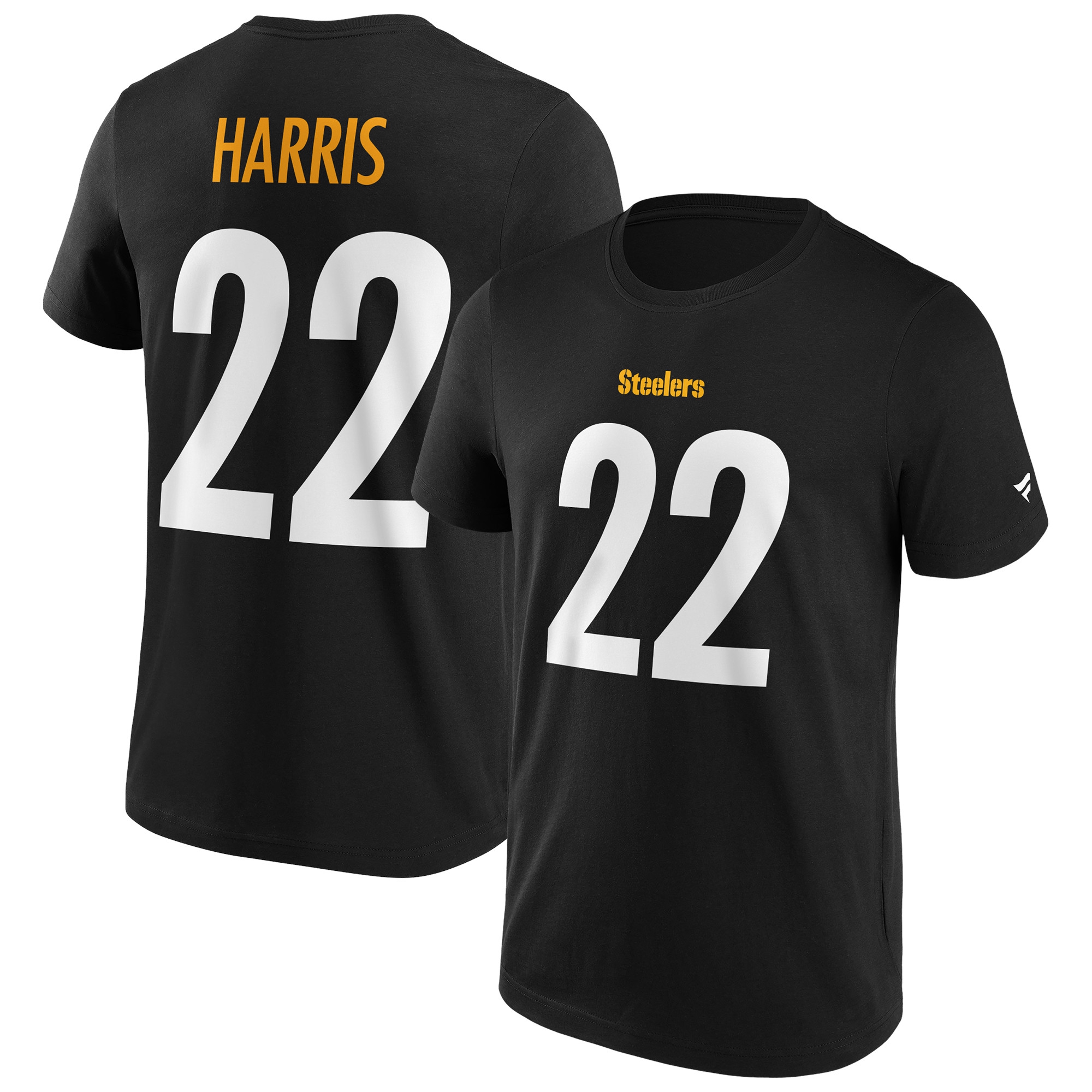 Najee Harris #22 Pittsburgh Steelers Iconic Player NFL T-Shirt Schwarz