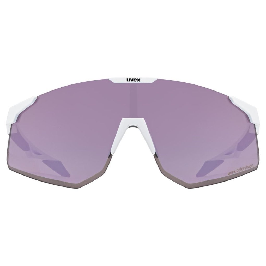 Uvex pace perform CV Glasses - white matt/mirror pink colorvision