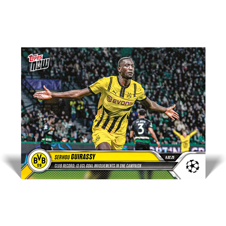 Serhou Guirassy - Club Record: 13 UCL goal involvements in one campaign - 24/25 UCL Topps NOW® Card 98