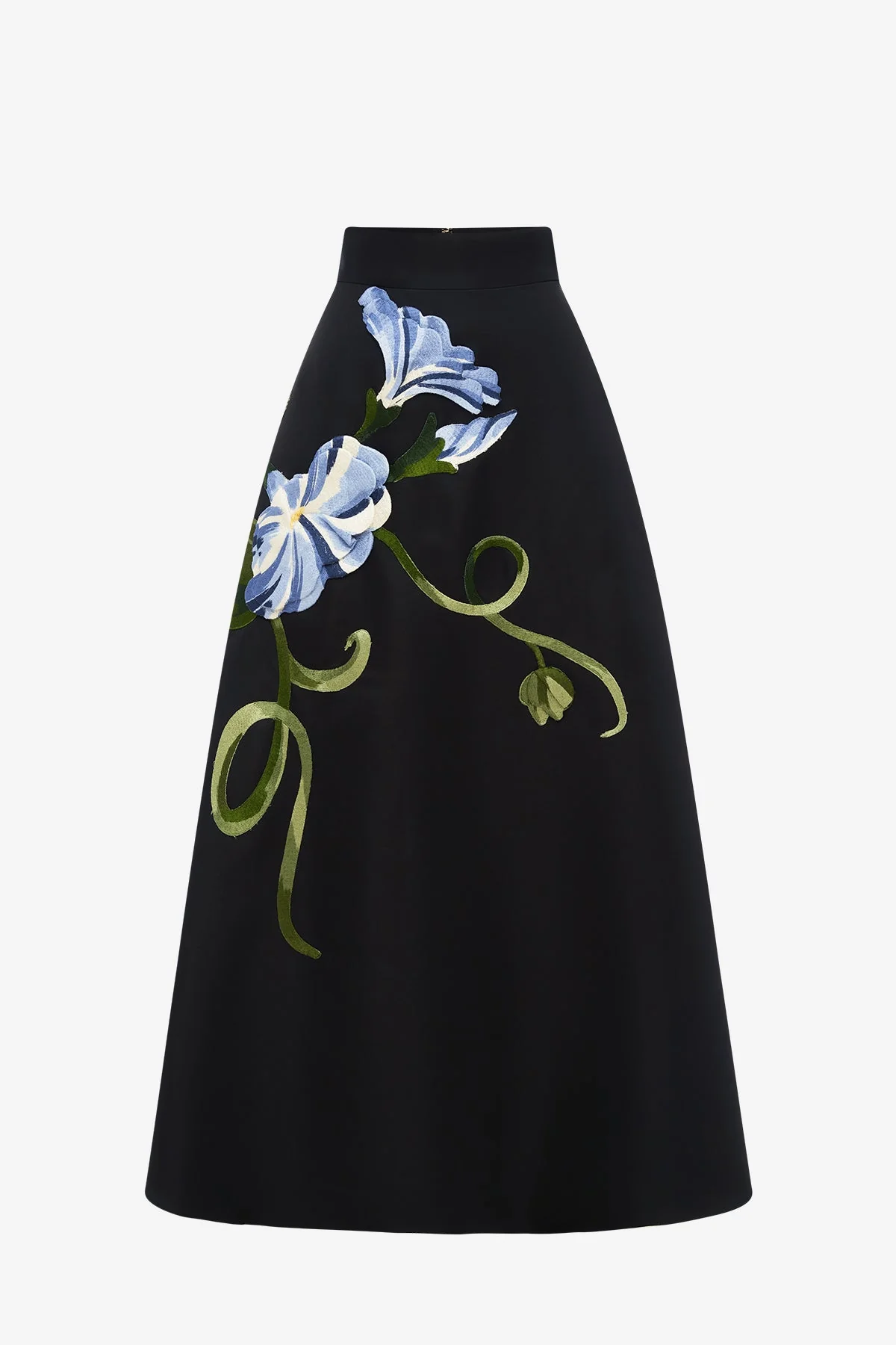 Rafaela Maxi Skirt - Vine Print in Ebony