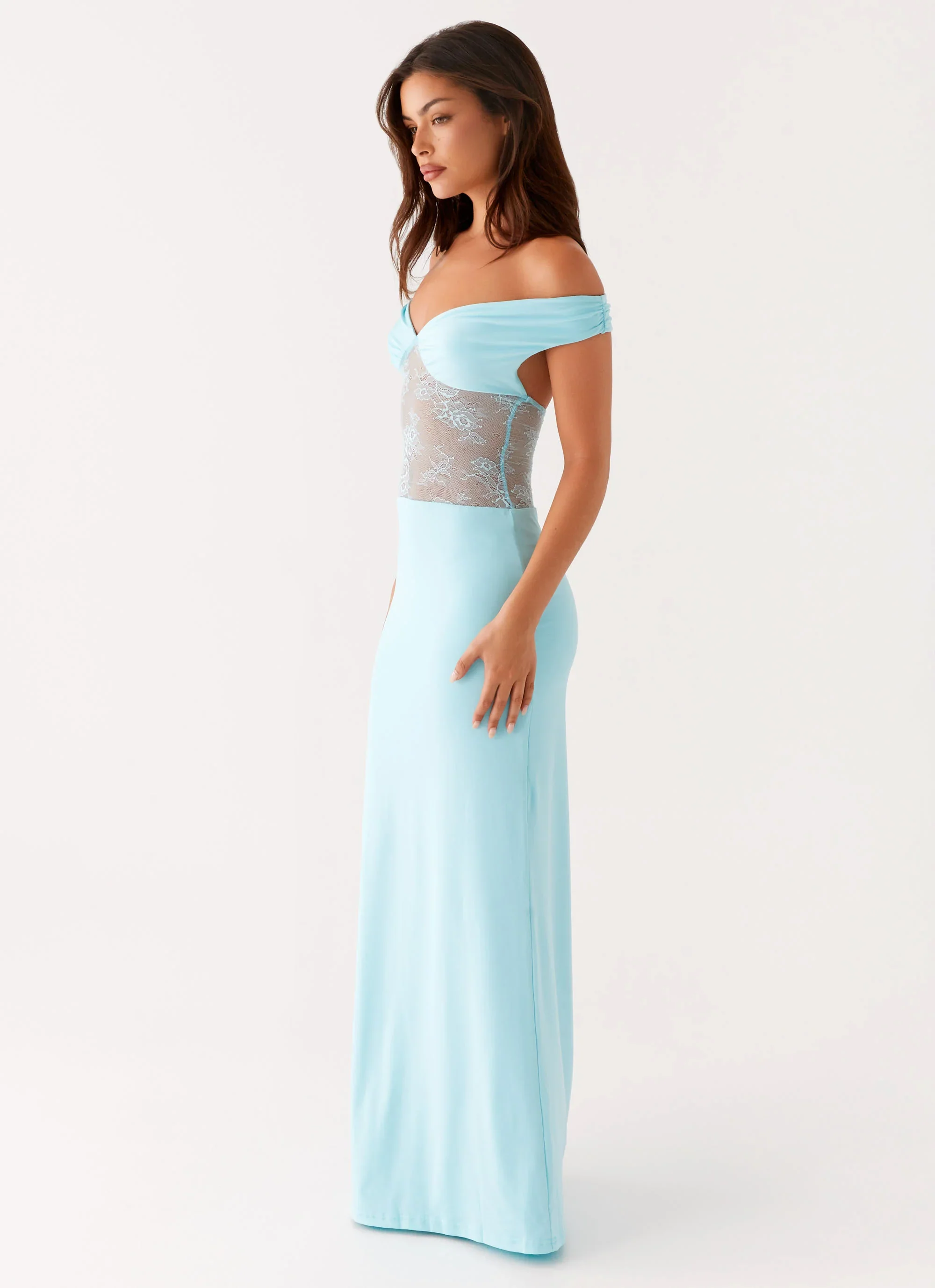 Infatuation Lace Maxi Dress - Turquoise