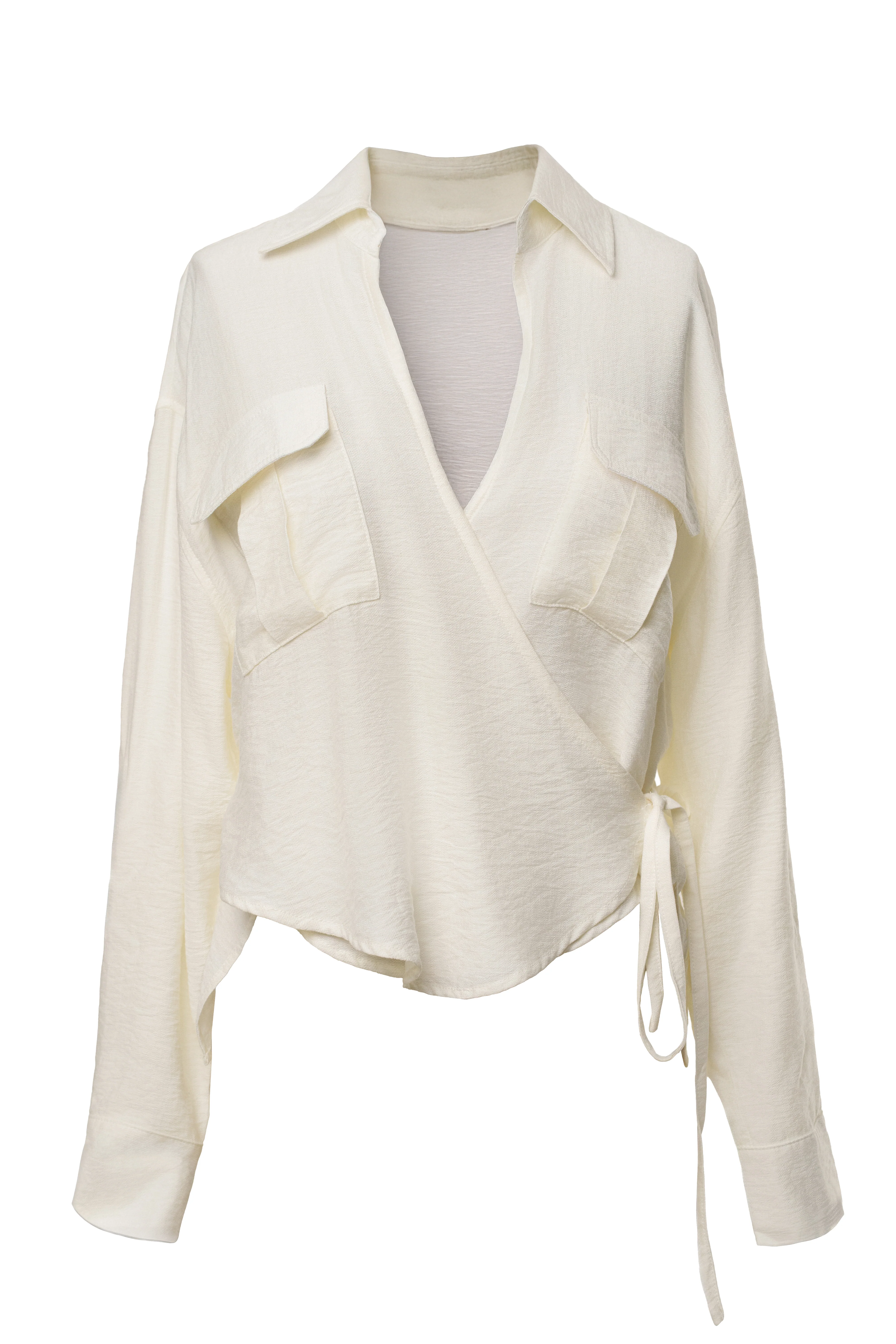 Ivory Drift Collared Cargo Top