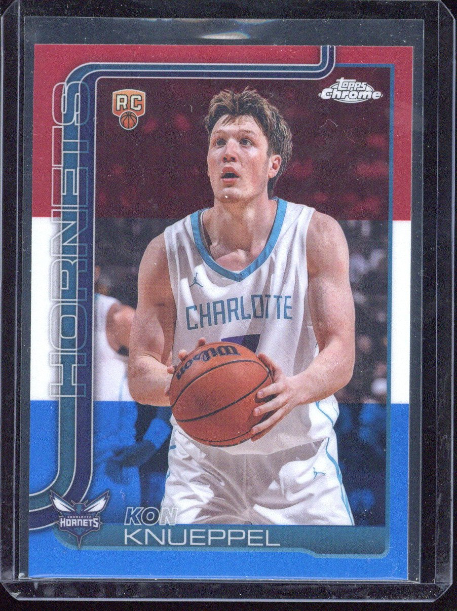 2025-26 Topps Chrome Kon Knueppel RC Red White & Blue Refractor #254