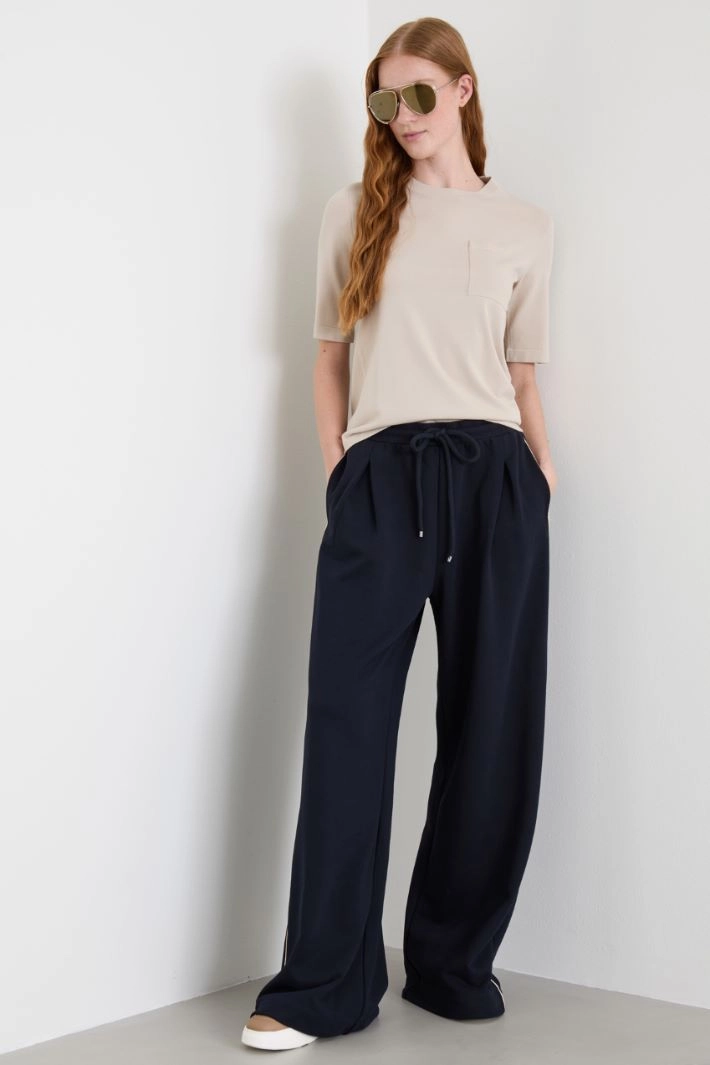 Viscose sweater with pocket - SAND