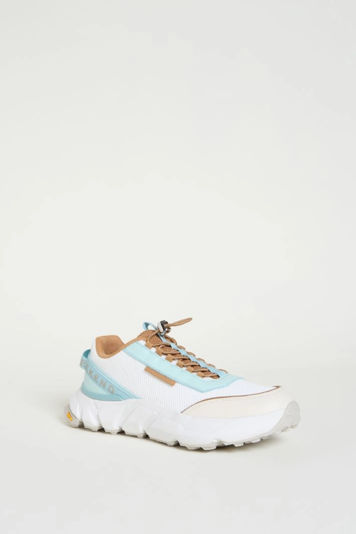 Technical mesh sneakers - WHITE LIGHT BLUE CAMEL
