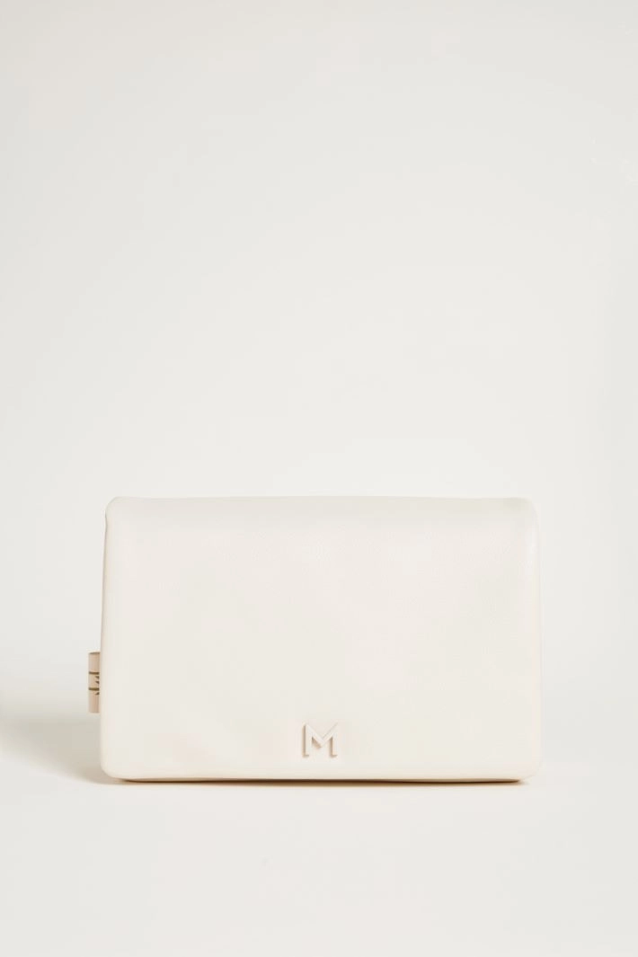 Coated fabric cross-body bag - WHITE