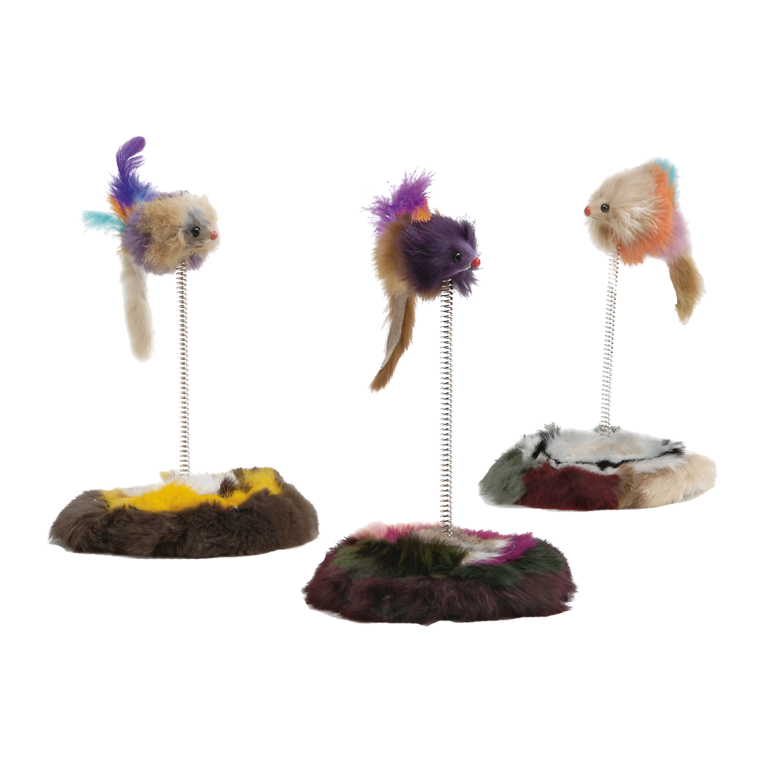 Beeztees Plush Mouse on a Spring