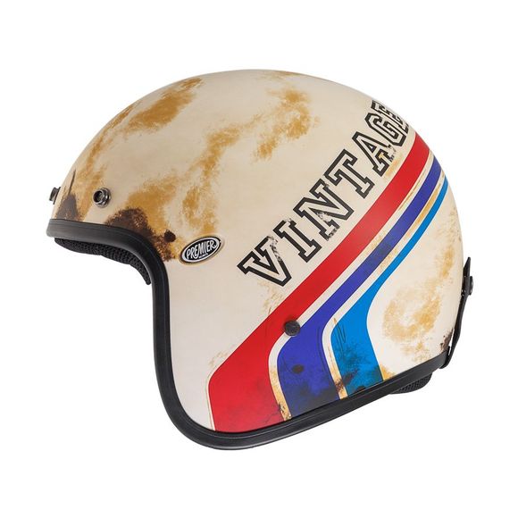 Premier JET CLASSIC BTR 12 BM Open-Face Helmet - White / BlueRef : PE0440