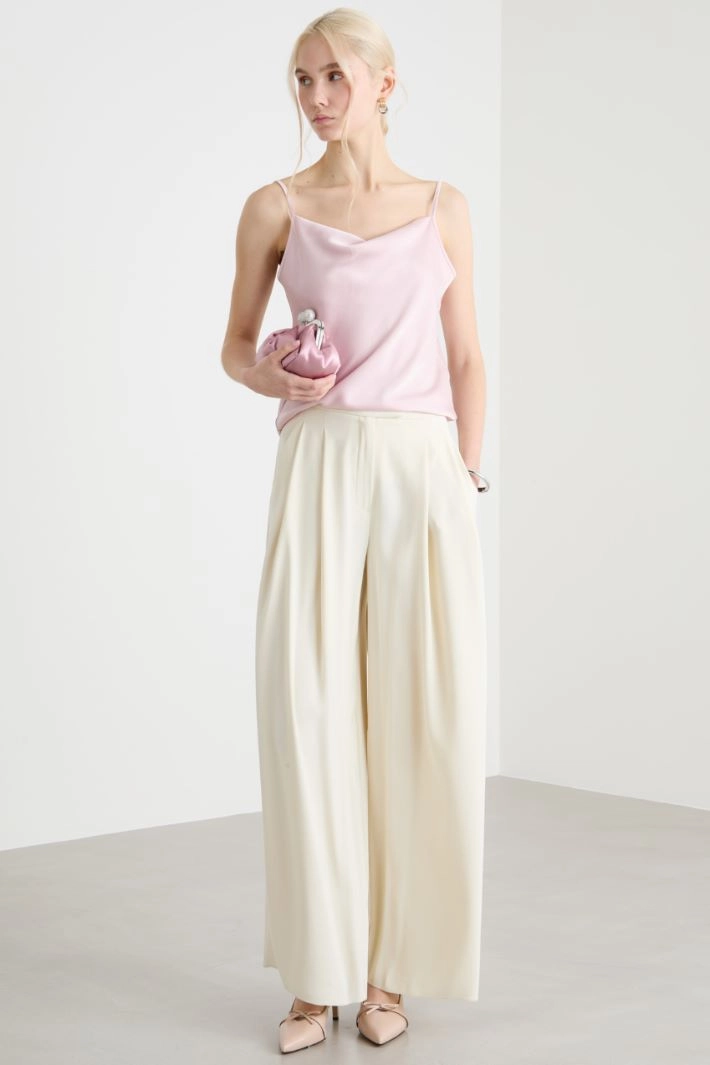 Fluid satin slip top - PINK