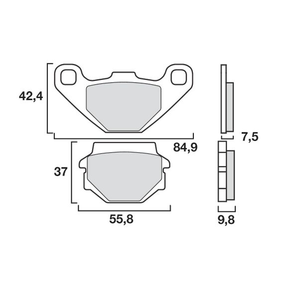 Brembo Sinter Sintered Metal brake pads front/rear (depending on model)Ref: 07KS04SX