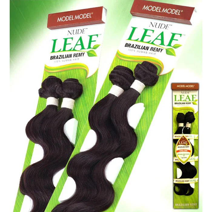 Model Model Nude Leaf Brazilian Remy 100% Human Hair Weave - NATURAL BODY WAVE 14 - 16