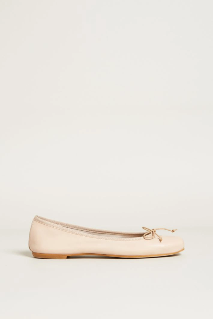 Leather ballerinas - LIGHT BEIGE