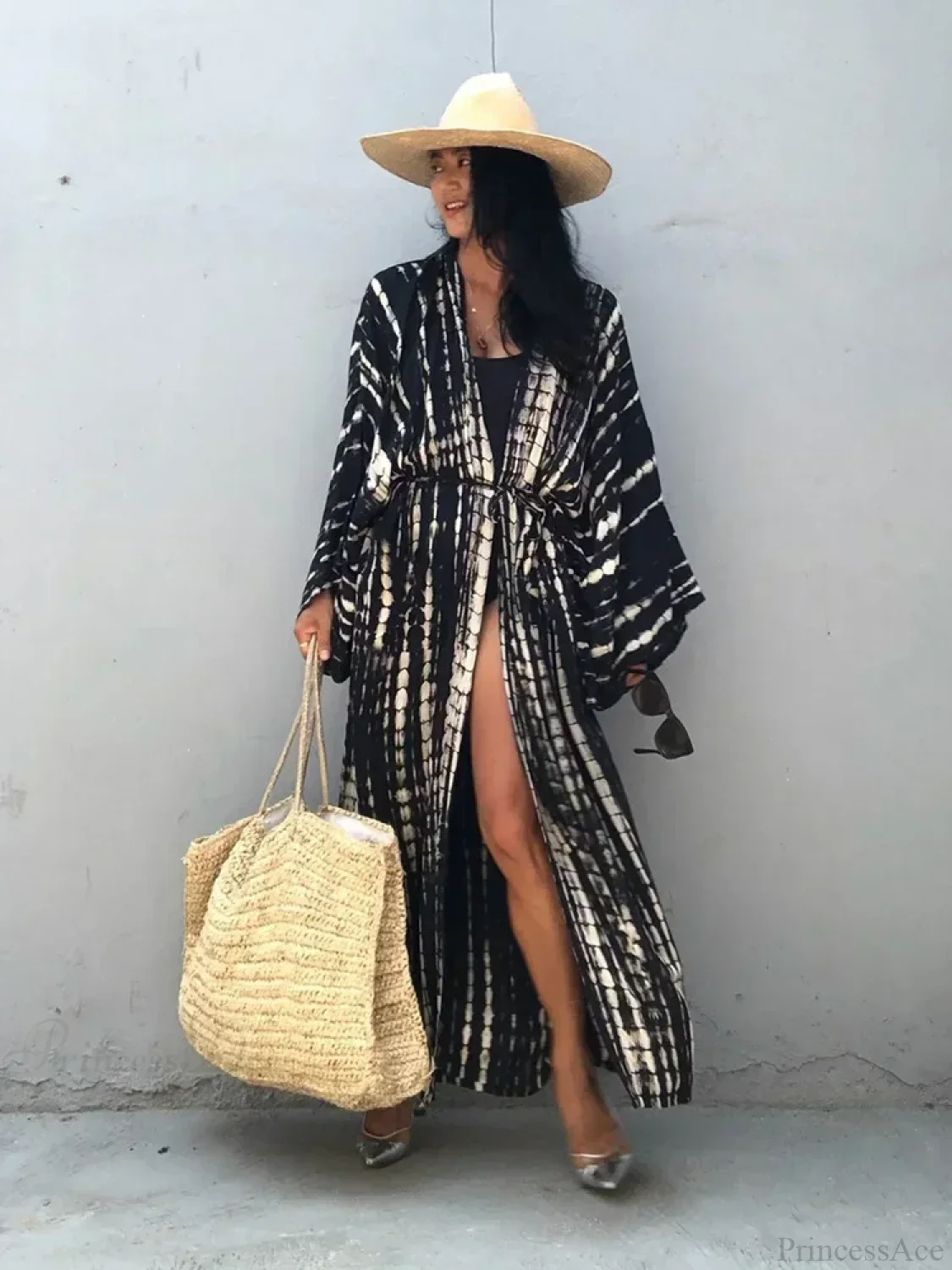 Tie Dye V-Neck Beach Cover Up