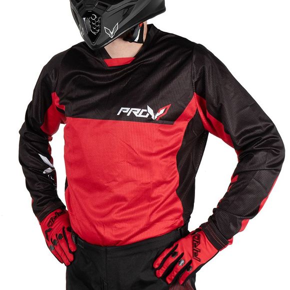 Maillot cross Prov HOLESHOT RED 2026 - Noir / RougeRef : POV0052