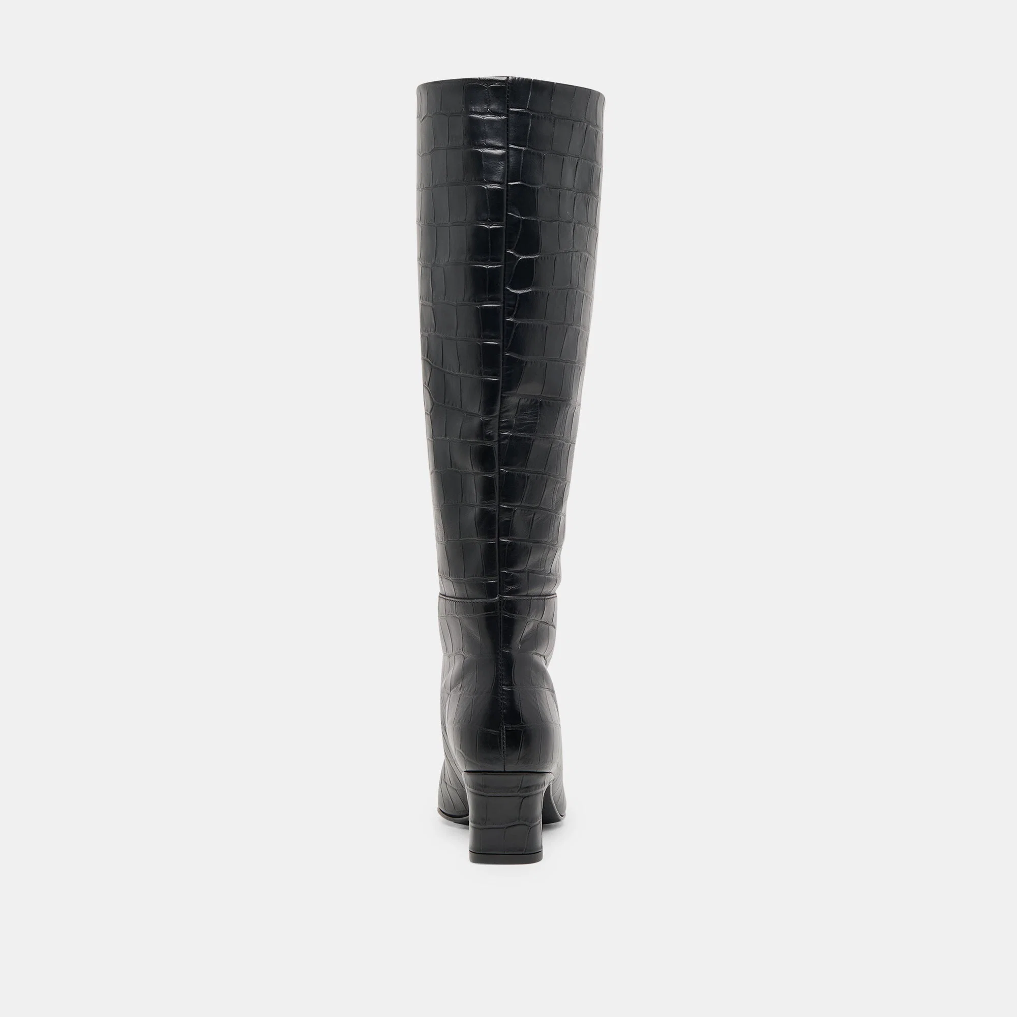 TRIXI BOOTS NOIR CROCO EMBOSSED LEATHER