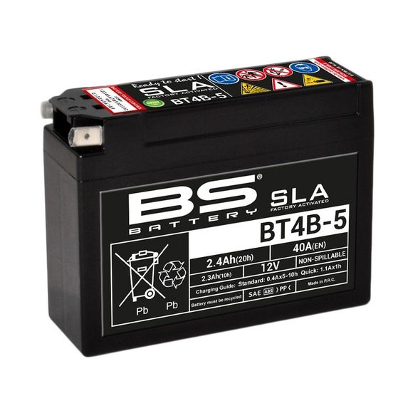Batterie BS Battery YT4B-5/BT4B-5 SLA FERME TYPE ACIDE SANS ENTRETIEN/PRÊTE À L'EMPLOIRef : BT4B-5 SLA / 1080675
