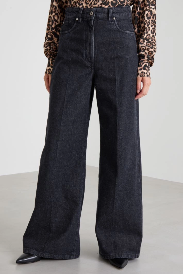 Oversized jeans with turn-ups - ANTHRACITE