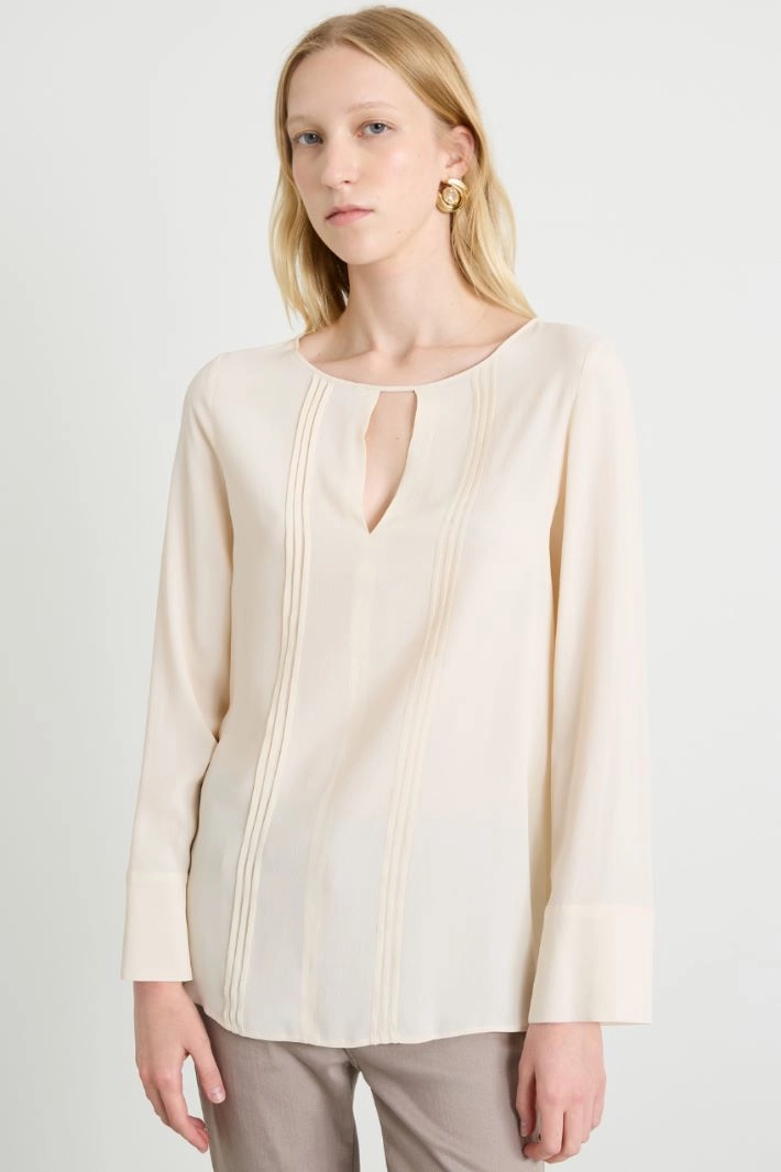 Crépe de chine blouse - IVORY