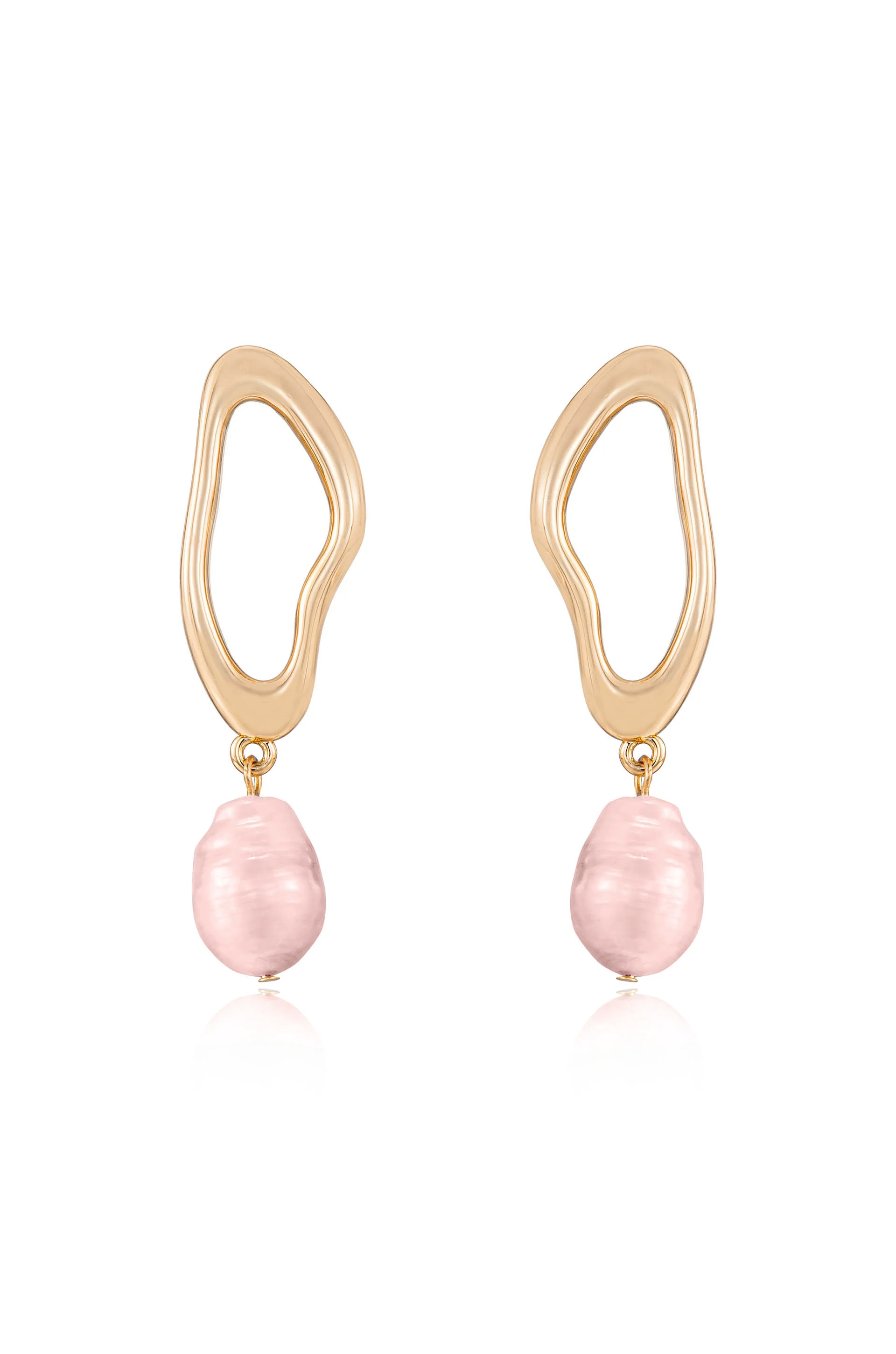 Open Circle Freshwater Pearl Earrings
