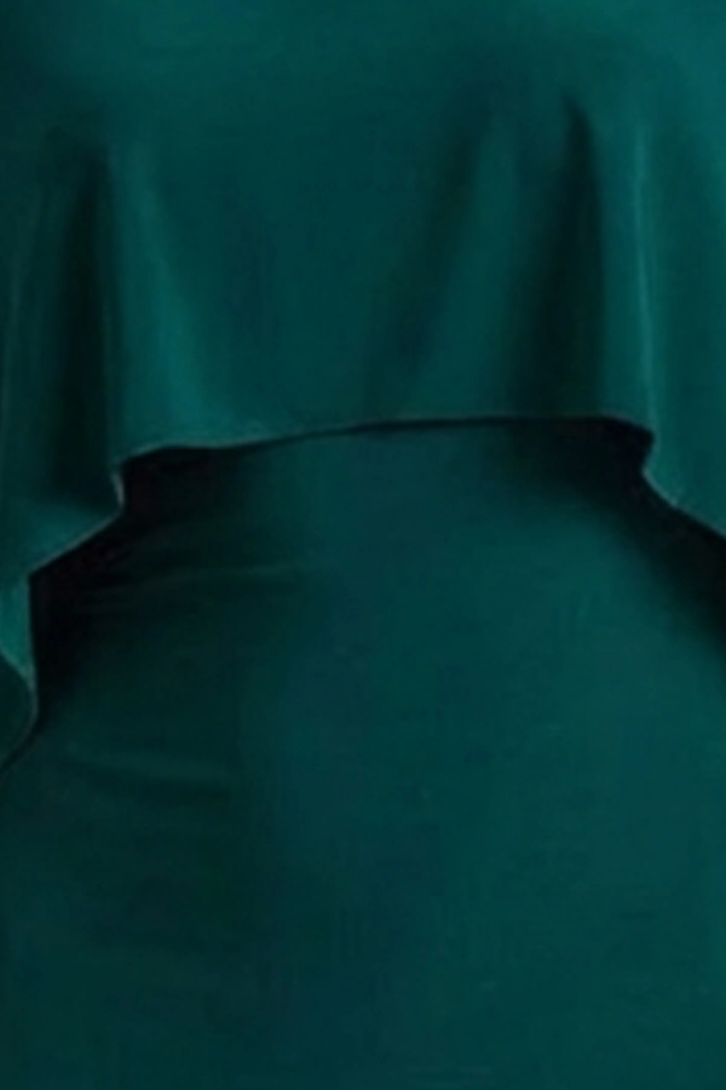 Padma | Bottle Green Draped Maxi Dress With Cape Sleeves