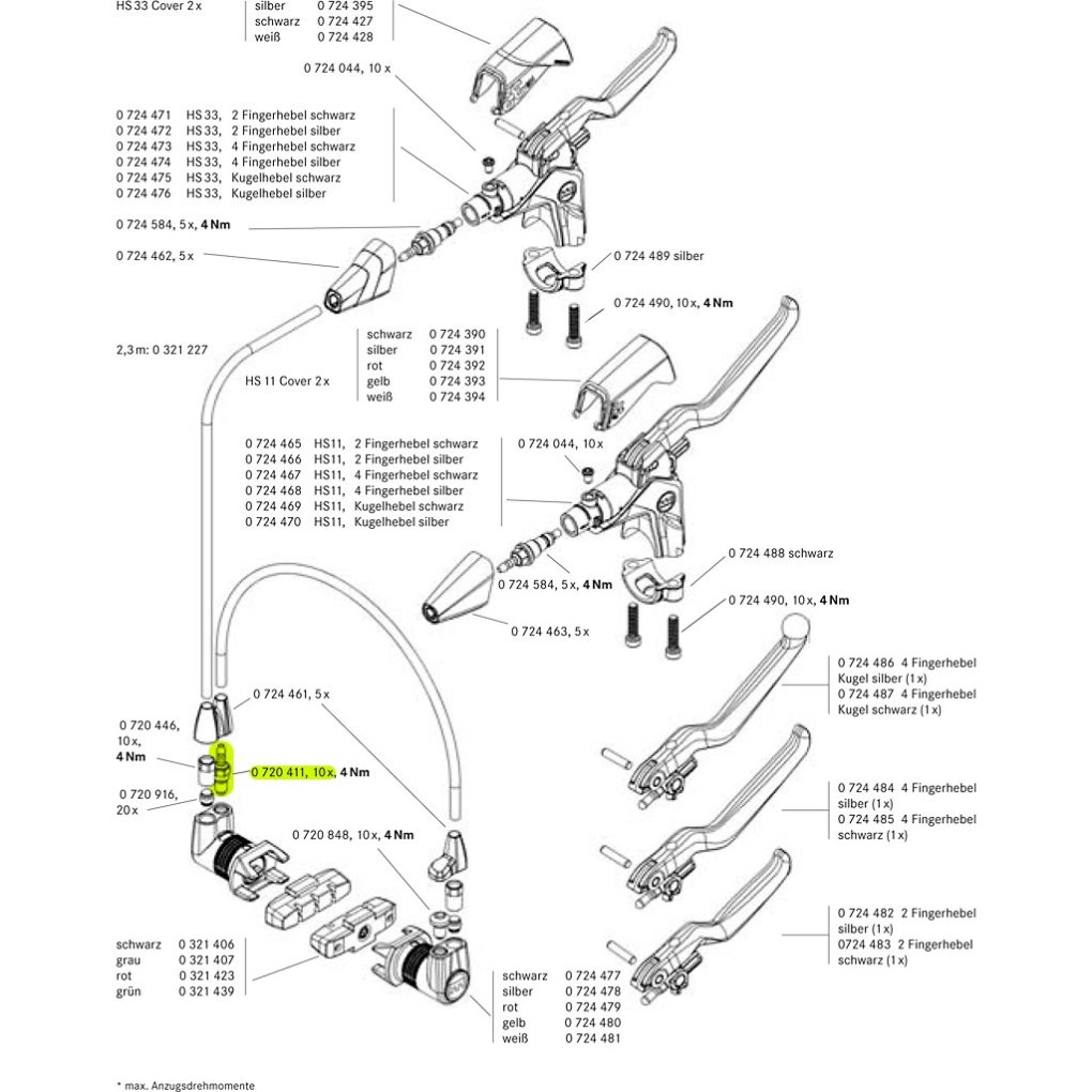 Magura Barbed Fittings M6+B326 - 0720411