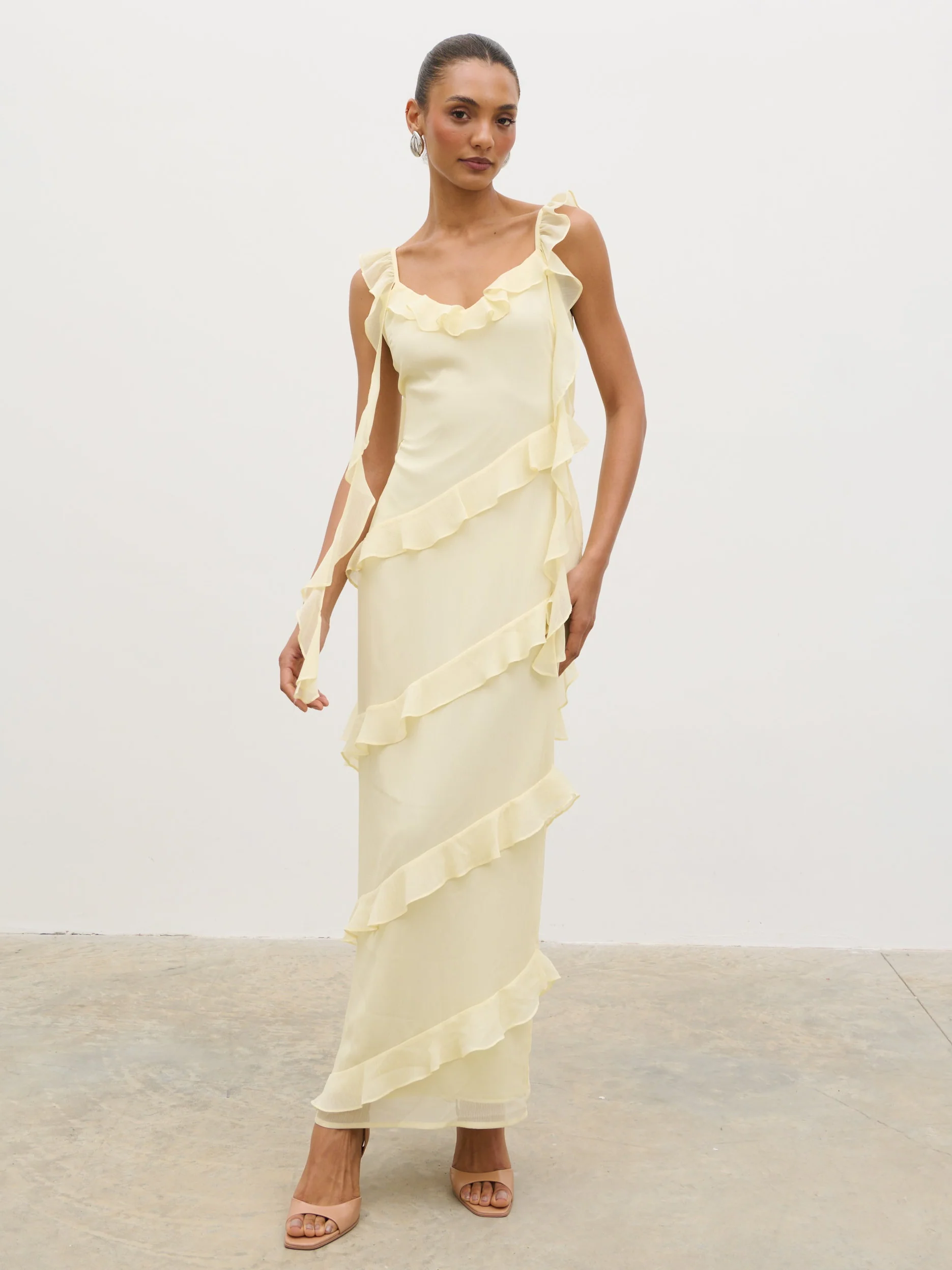 Rue Ruffle Maxi Dress - Lemon