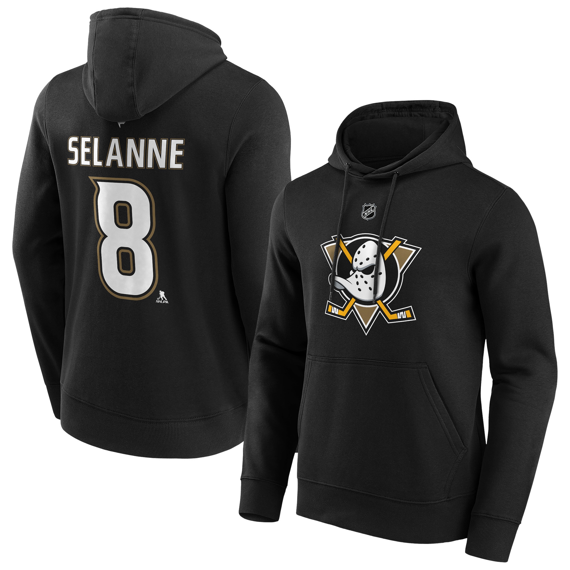 Teemu Selanne #8 Anaheim Ducks Iconic Player NHL Hoodie Black