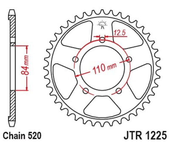 Couronne JT. acier standard 1225 - 520Ref : JTC00571A / 1096591002