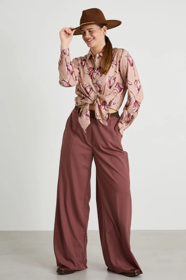 Camicia in cotone stampato - PINK