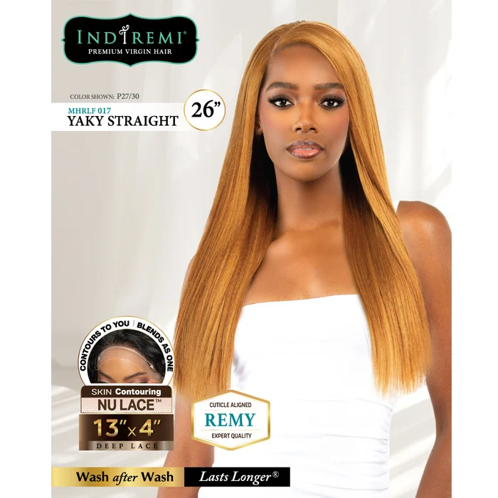 Bobbi Boss Indiremi 100% Remy Hair Nu Lace 13x4 Lace Frontal Wig - MHRLF017 YAKY STRAIGHT 26