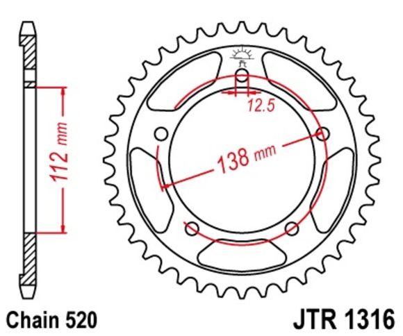 Couronne JT. acier standard 1316 - 520Ref : JTC00037A / 1074902003