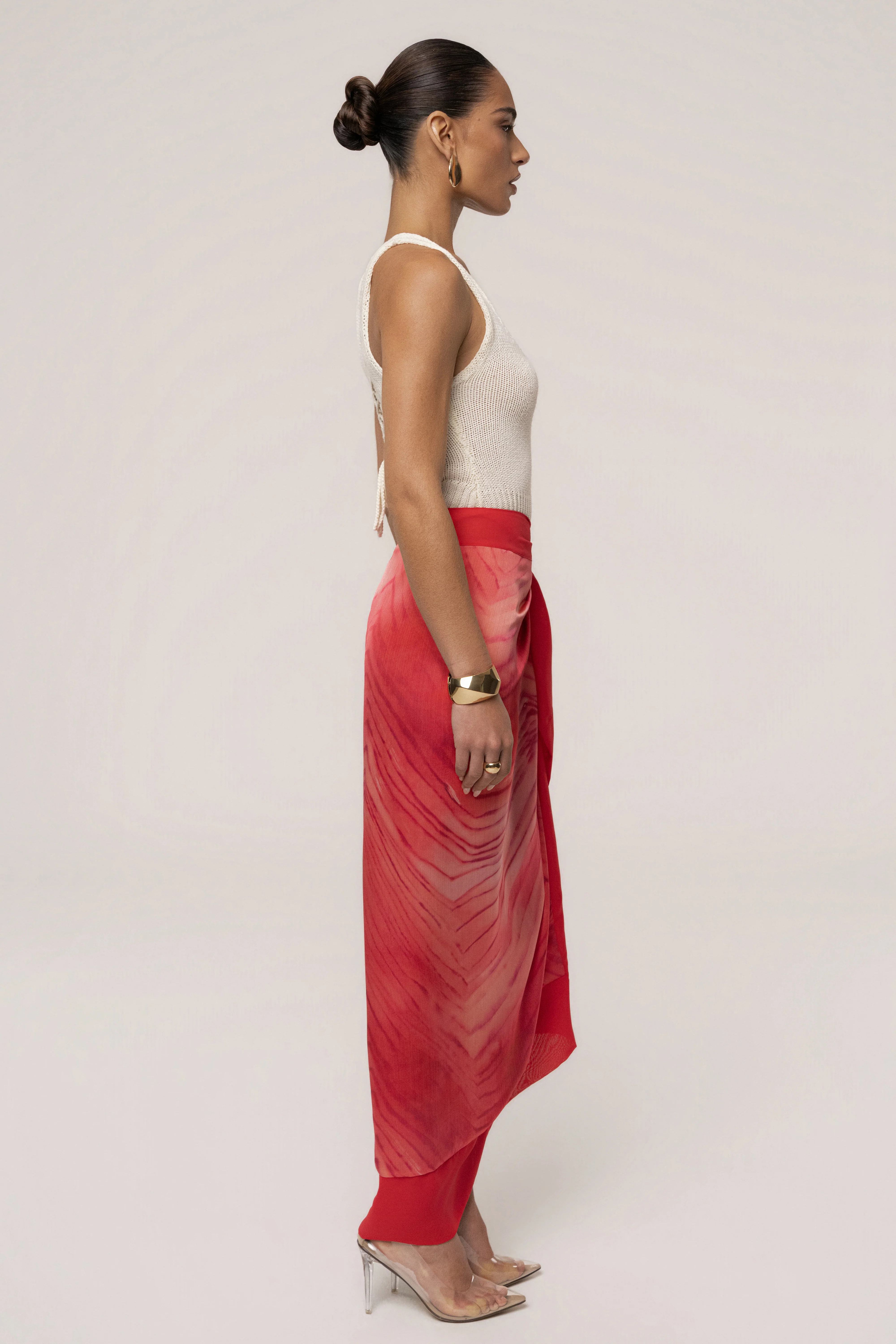Red Bahía Wrap Skirt