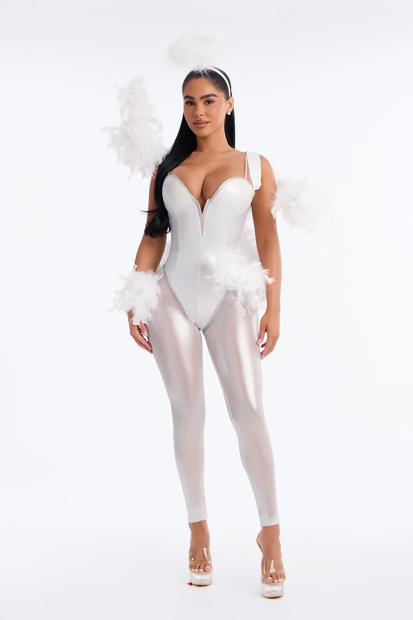 Heavenly Hottie 4 Piece Costume Set - White