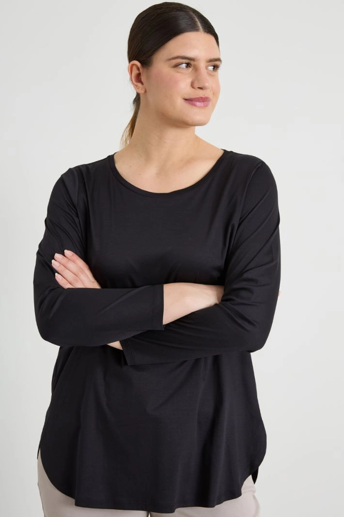 Cotton jersey T-shirt - BLACK