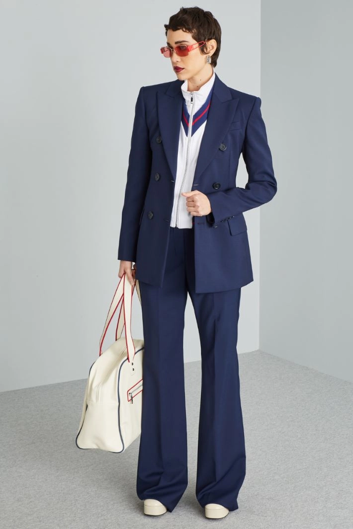 Slim fit wool blazer - DARK BLUE