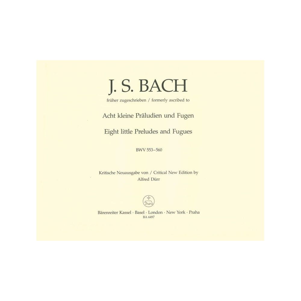 Bärenreiter Bach Acht Präludien und Fugen – Thomann Ireland