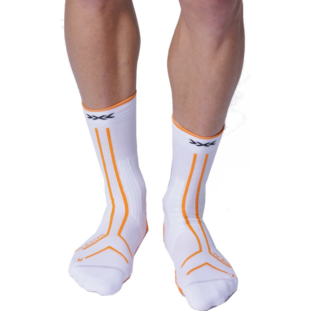 X-Socks Trailrun Terraskin Expert Crew Socks - white/blazing orange