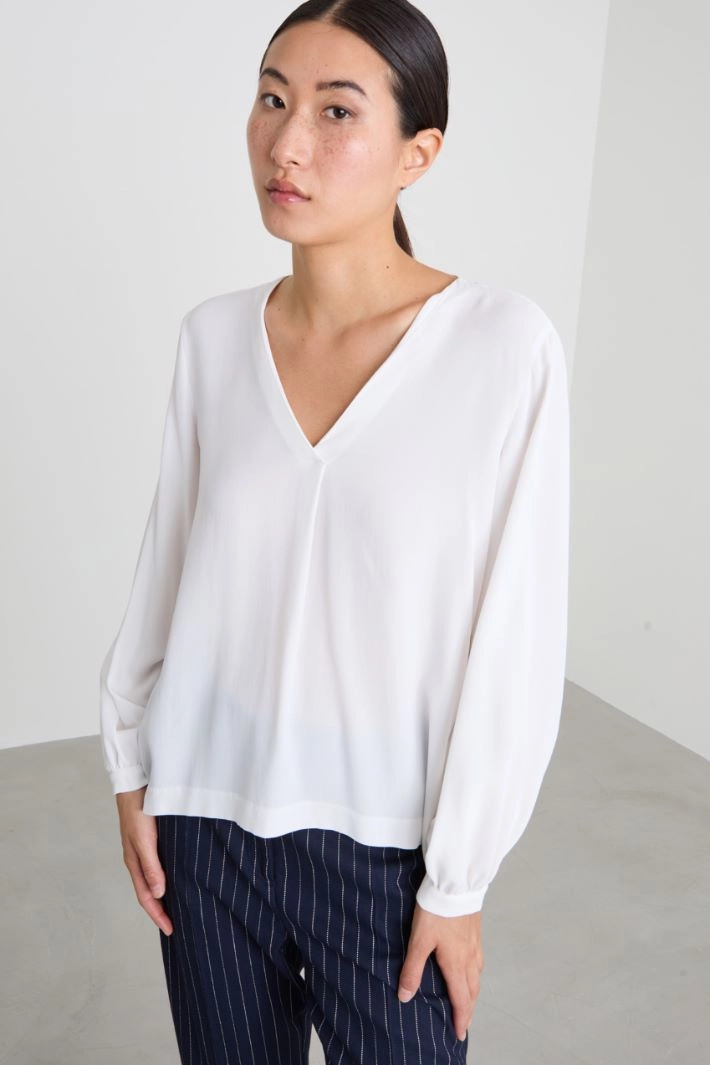 Crepe blouse - WHITE