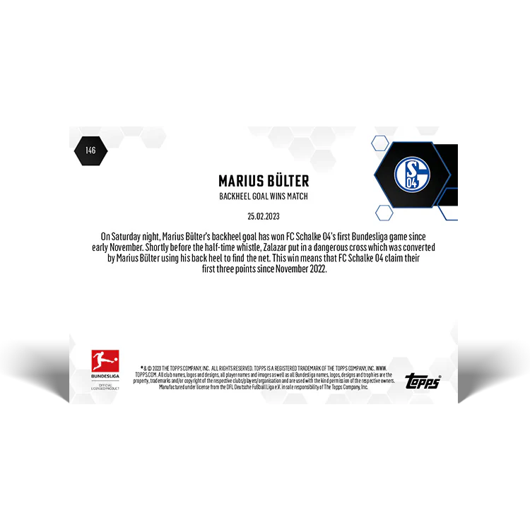 Topps UK - Backheel goal wins match - Bundesliga TOPPS NOW® Card #146