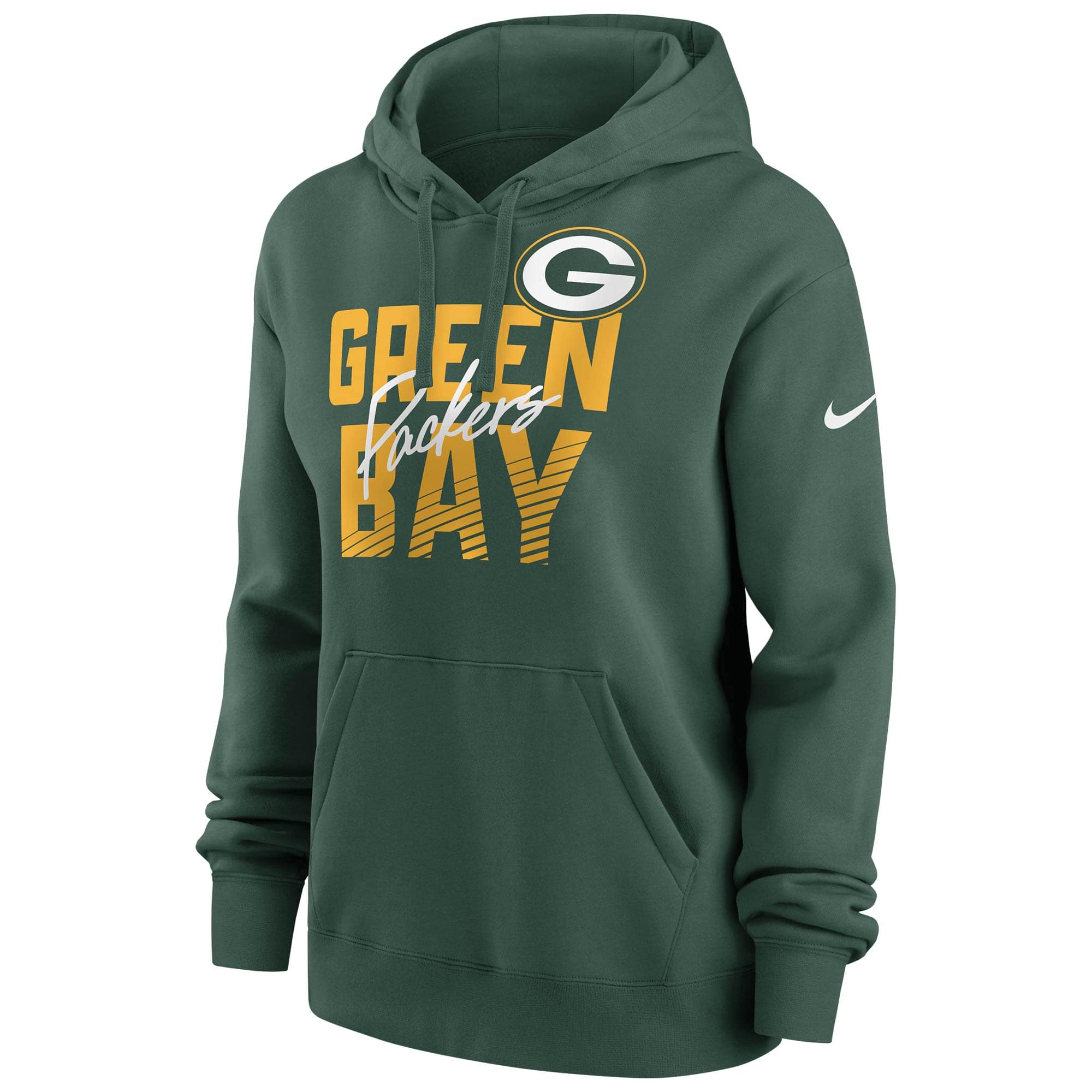 Green Bay Packers Wordmark Nike Club NFL Hoodie Green (WOMEN'S)