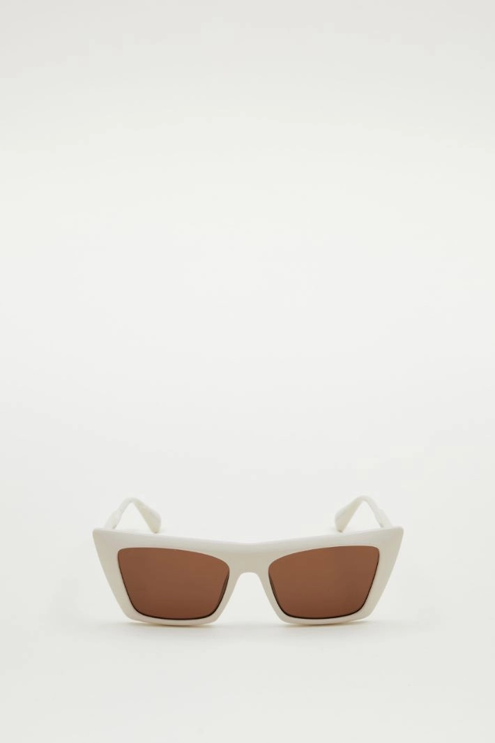 Cat-eye sunglasses - WHITE BROWN